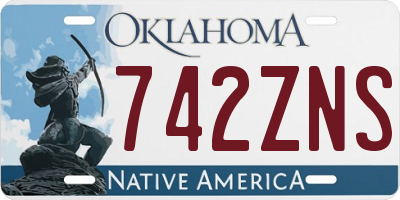 OK license plate 742ZNS