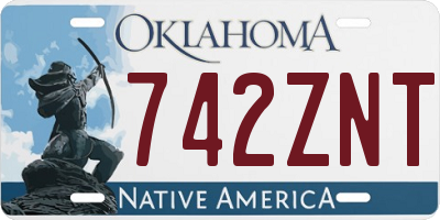 OK license plate 742ZNT