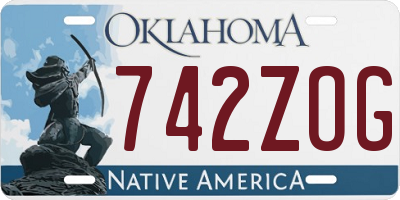 OK license plate 742ZOG