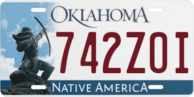 OK license plate 742ZOI