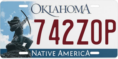 OK license plate 742ZOP
