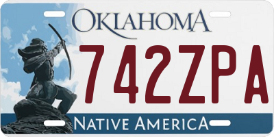 OK license plate 742ZPA