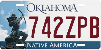 OK license plate 742ZPB