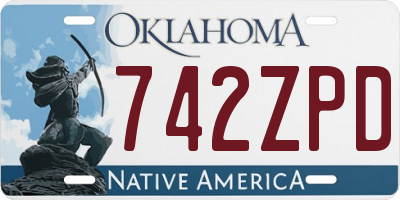 OK license plate 742ZPD