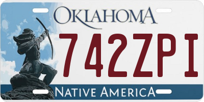 OK license plate 742ZPI