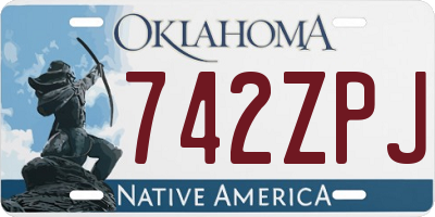 OK license plate 742ZPJ