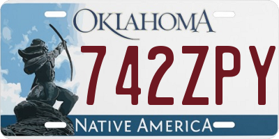 OK license plate 742ZPY