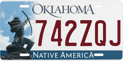 OK license plate 742ZQJ