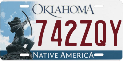 OK license plate 742ZQY