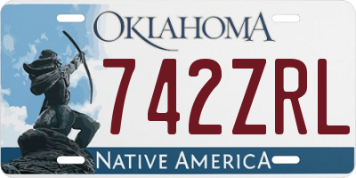 OK license plate 742ZRL