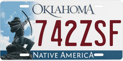 OK license plate 742ZSF