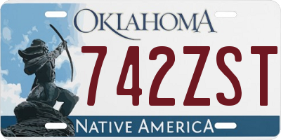 OK license plate 742ZST