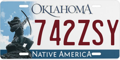 OK license plate 742ZSY