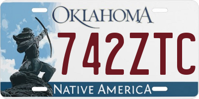 OK license plate 742ZTC