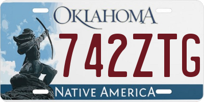 OK license plate 742ZTG
