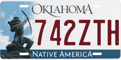 OK license plate 742ZTH