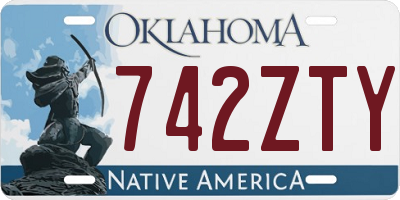OK license plate 742ZTY
