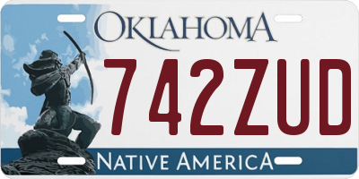 OK license plate 742ZUD