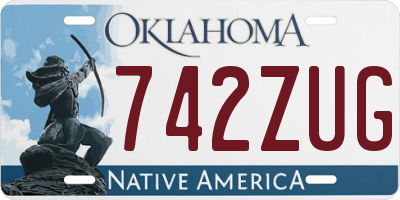 OK license plate 742ZUG