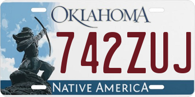 OK license plate 742ZUJ