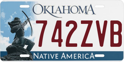 OK license plate 742ZVB