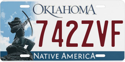 OK license plate 742ZVF