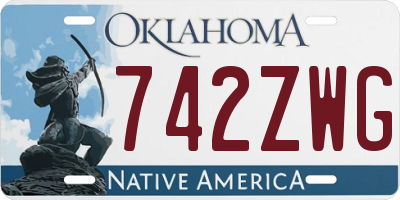 OK license plate 742ZWG