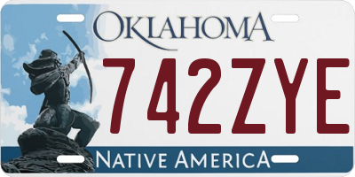 OK license plate 742ZYE