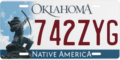 OK license plate 742ZYG