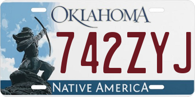OK license plate 742ZYJ