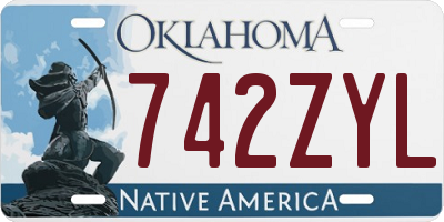 OK license plate 742ZYL