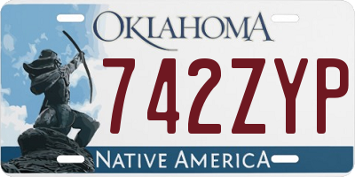 OK license plate 742ZYP