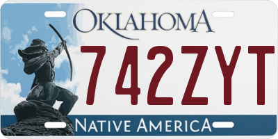 OK license plate 742ZYT