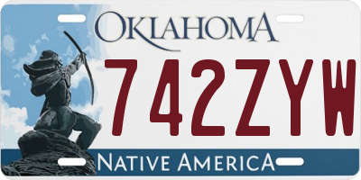 OK license plate 742ZYW