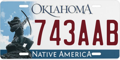 OK license plate 743AAB