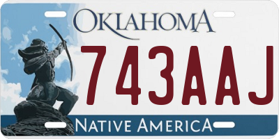 OK license plate 743AAJ