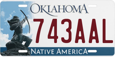 OK license plate 743AAL