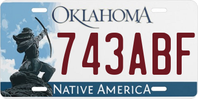 OK license plate 743ABF