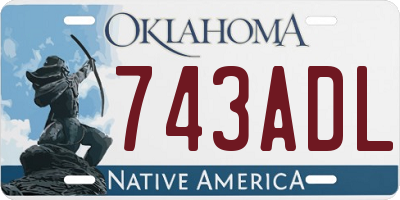 OK license plate 743ADL