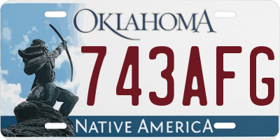 OK license plate 743AFG