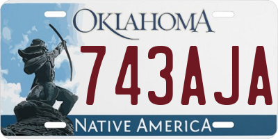 OK license plate 743AJA