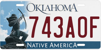 OK license plate 743AOF