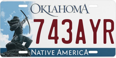 OK license plate 743AYR
