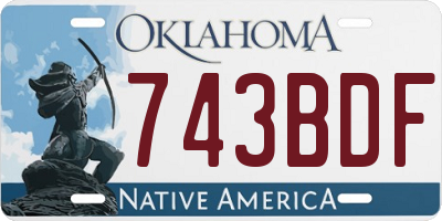 OK license plate 743BDF