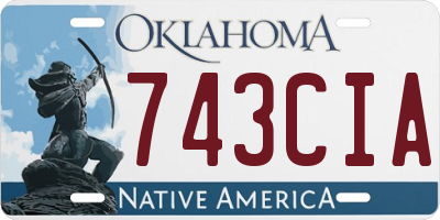 OK license plate 743CIA