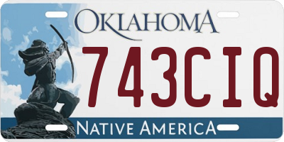 OK license plate 743CIQ