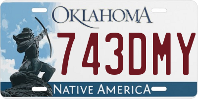 OK license plate 743DMY