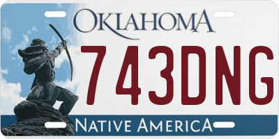 OK license plate 743DNG