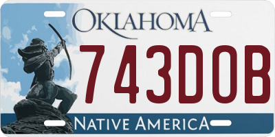 OK license plate 743DOB