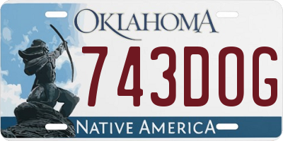 OK license plate 743DOG